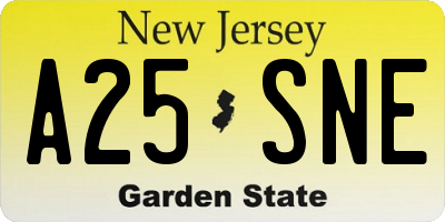 NJ license plate A25SNE
