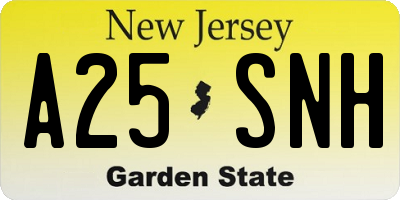 NJ license plate A25SNH