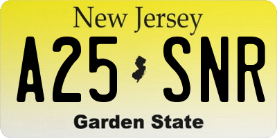 NJ license plate A25SNR