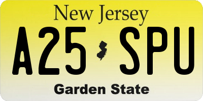 NJ license plate A25SPU