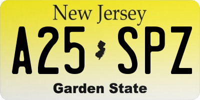 NJ license plate A25SPZ