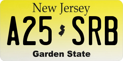 NJ license plate A25SRB