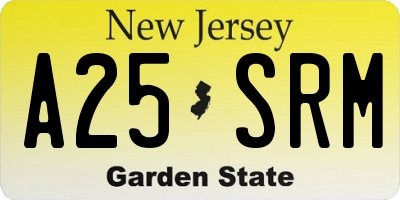 NJ license plate A25SRM