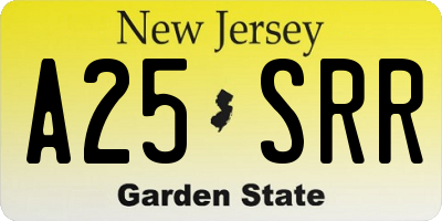 NJ license plate A25SRR