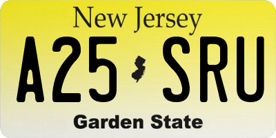 NJ license plate A25SRU