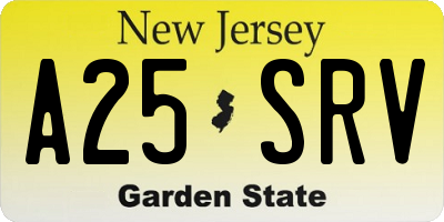 NJ license plate A25SRV