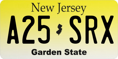 NJ license plate A25SRX
