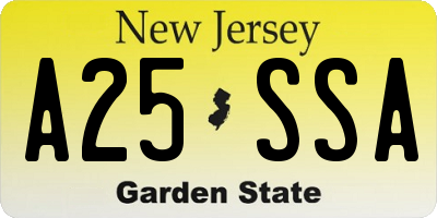 NJ license plate A25SSA