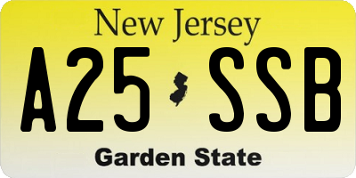 NJ license plate A25SSB