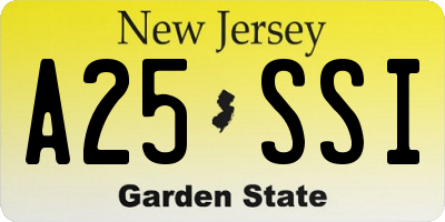 NJ license plate A25SSI