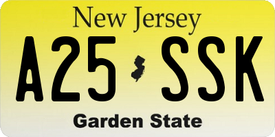 NJ license plate A25SSK
