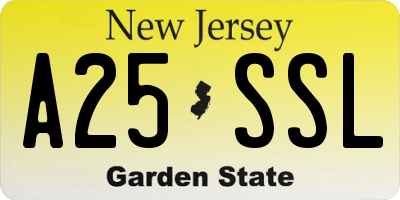 NJ license plate A25SSL