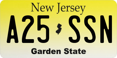 NJ license plate A25SSN