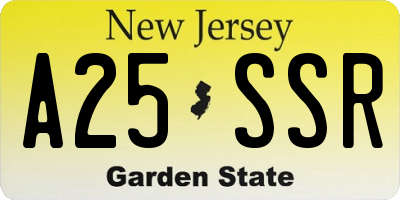 NJ license plate A25SSR