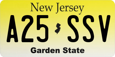NJ license plate A25SSV