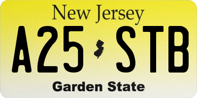 NJ license plate A25STB