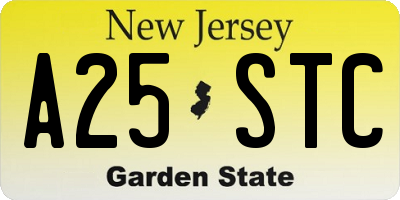 NJ license plate A25STC