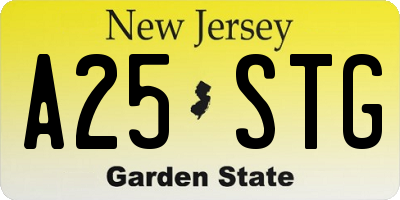 NJ license plate A25STG