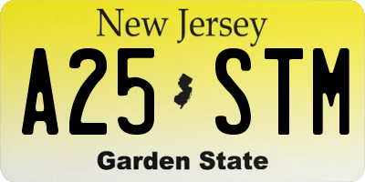 NJ license plate A25STM