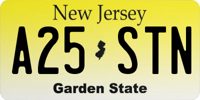 NJ license plate A25STN