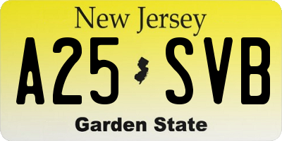 NJ license plate A25SVB