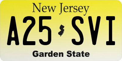 NJ license plate A25SVI