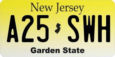 NJ license plate A25SWH