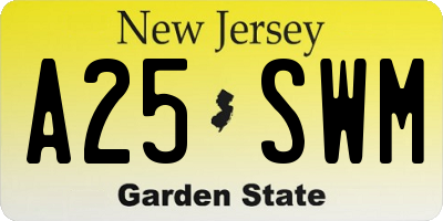 NJ license plate A25SWM