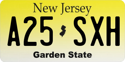 NJ license plate A25SXH