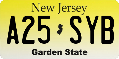 NJ license plate A25SYB