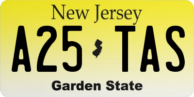 NJ license plate A25TAS