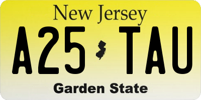 NJ license plate A25TAU
