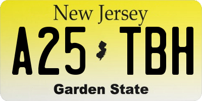 NJ license plate A25TBH