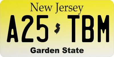 NJ license plate A25TBM