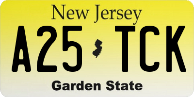 NJ license plate A25TCK