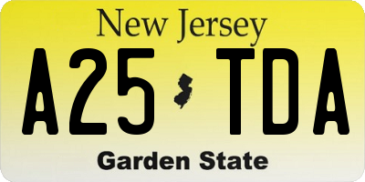 NJ license plate A25TDA