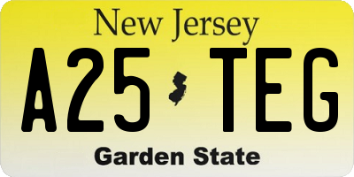 NJ license plate A25TEG