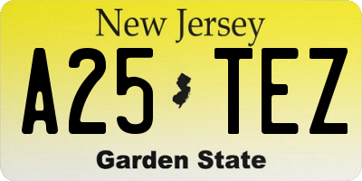 NJ license plate A25TEZ