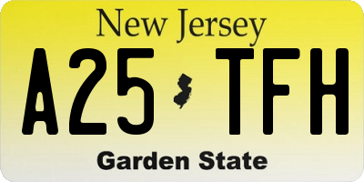 NJ license plate A25TFH