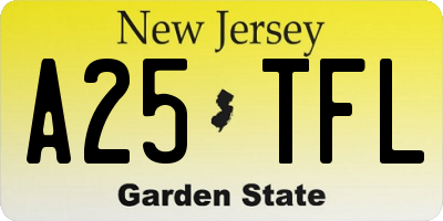 NJ license plate A25TFL