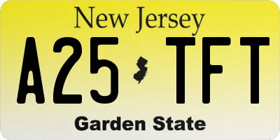 NJ license plate A25TFT