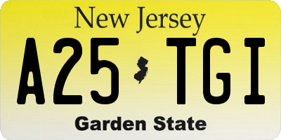 NJ license plate A25TGI
