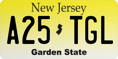 NJ license plate A25TGL