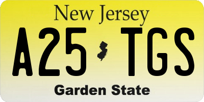 NJ license plate A25TGS