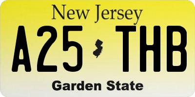 NJ license plate A25THB