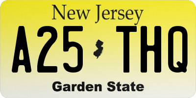 NJ license plate A25THQ