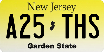 NJ license plate A25THS