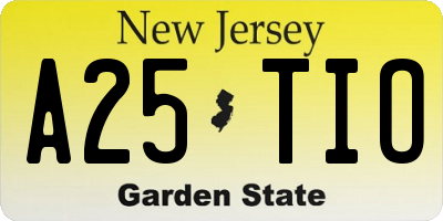 NJ license plate A25TIO