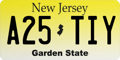 NJ license plate A25TIY