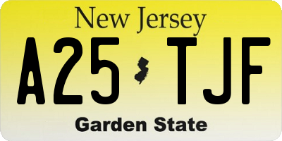 NJ license plate A25TJF